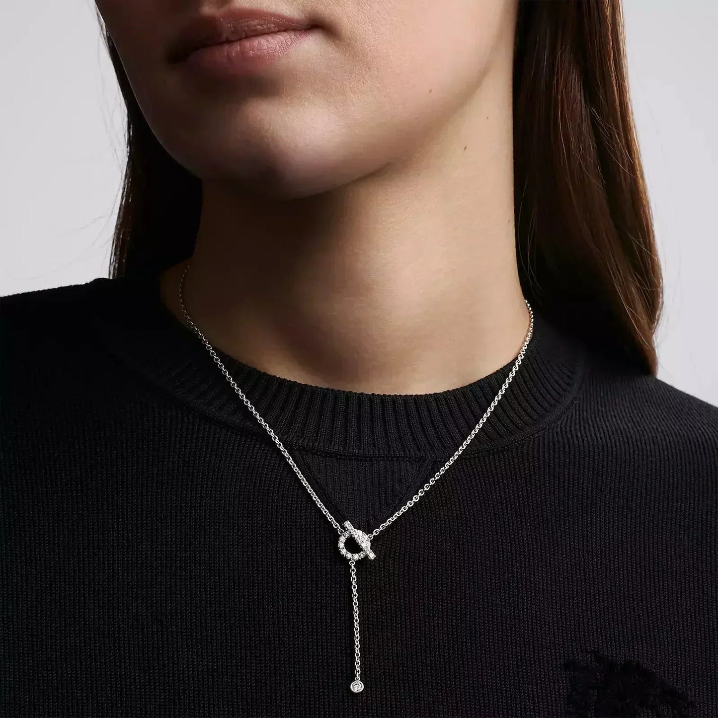 [Vellora Opalyn]FINESSE SILVER DIAMOND NECKLACE