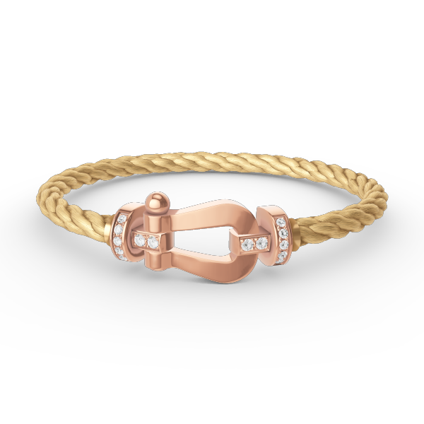 [Vellora Opalyn]FORCE LARGE HORSESHOE HALF DIAMOND BRACELET ROSE GOLD