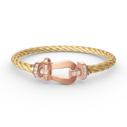 [Vellora Opalyn]FORCE LARGE HORSESHOE HALF DIAMOND BRACELET ROSE GOLD