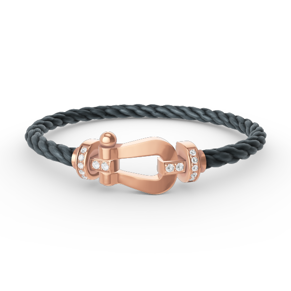 [Vellora Opalyn]FORCE LARGE HORSESHOE HALF DIAMOND BRACELET ROSE GOLD