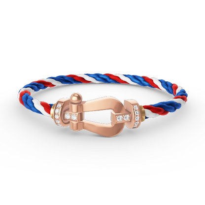 [Vellora Opalyn]FORCE LARGE HORSESHOE HALF DIAMOND BRACELET ROSE GOLD
