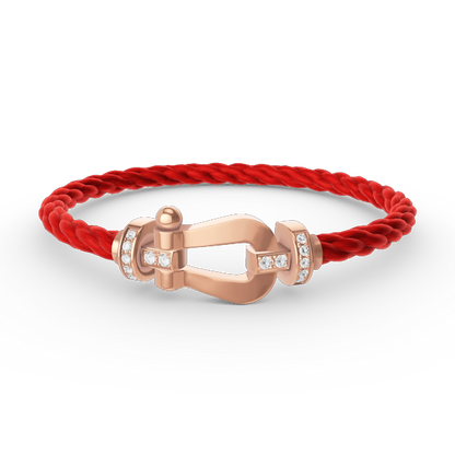 [Vellora Opalyn]FORCE LARGE HORSESHOE HALF DIAMOND BRACELET ROSE GOLD