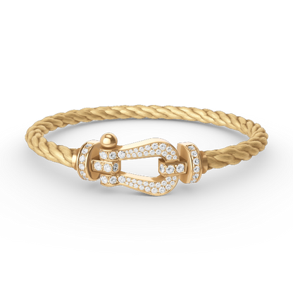 [Vellora Opalyn]FORCE LARGE HORSESHOE FULL DIAMOND BRACELET GOLD
