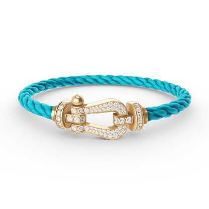[Vellora Opalyn]FORCE LARGE HORSESHOE FULL DIAMOND BRACELET GOLD