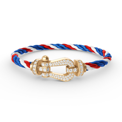 [Vellora Opalyn]FORCE LARGE HORSESHOE FULL DIAMOND BRACELET GOLD