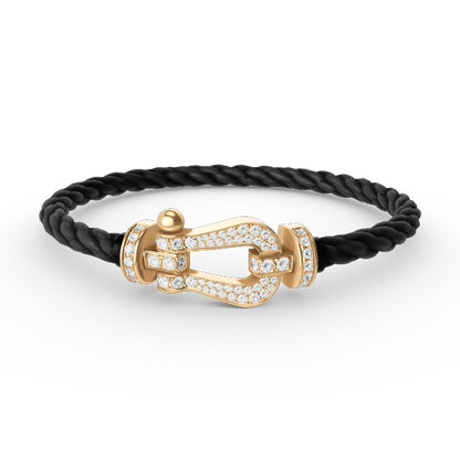 [Vellora Opalyn]FORCE LARGE HORSESHOE FULL DIAMOND BRACELET GOLD