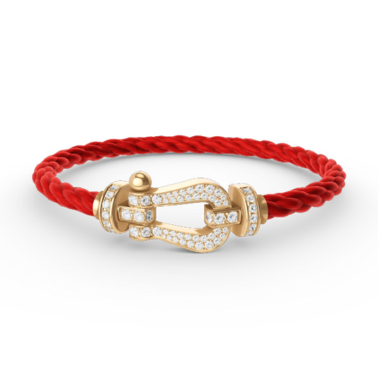 [Vellora Opalyn]FORCE LARGE HORSESHOE FULL DIAMOND BRACELET GOLD
