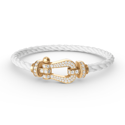 [Vellora Opalyn]FORCE LARGE HORSESHOE FULL DIAMOND BRACELET GOLD