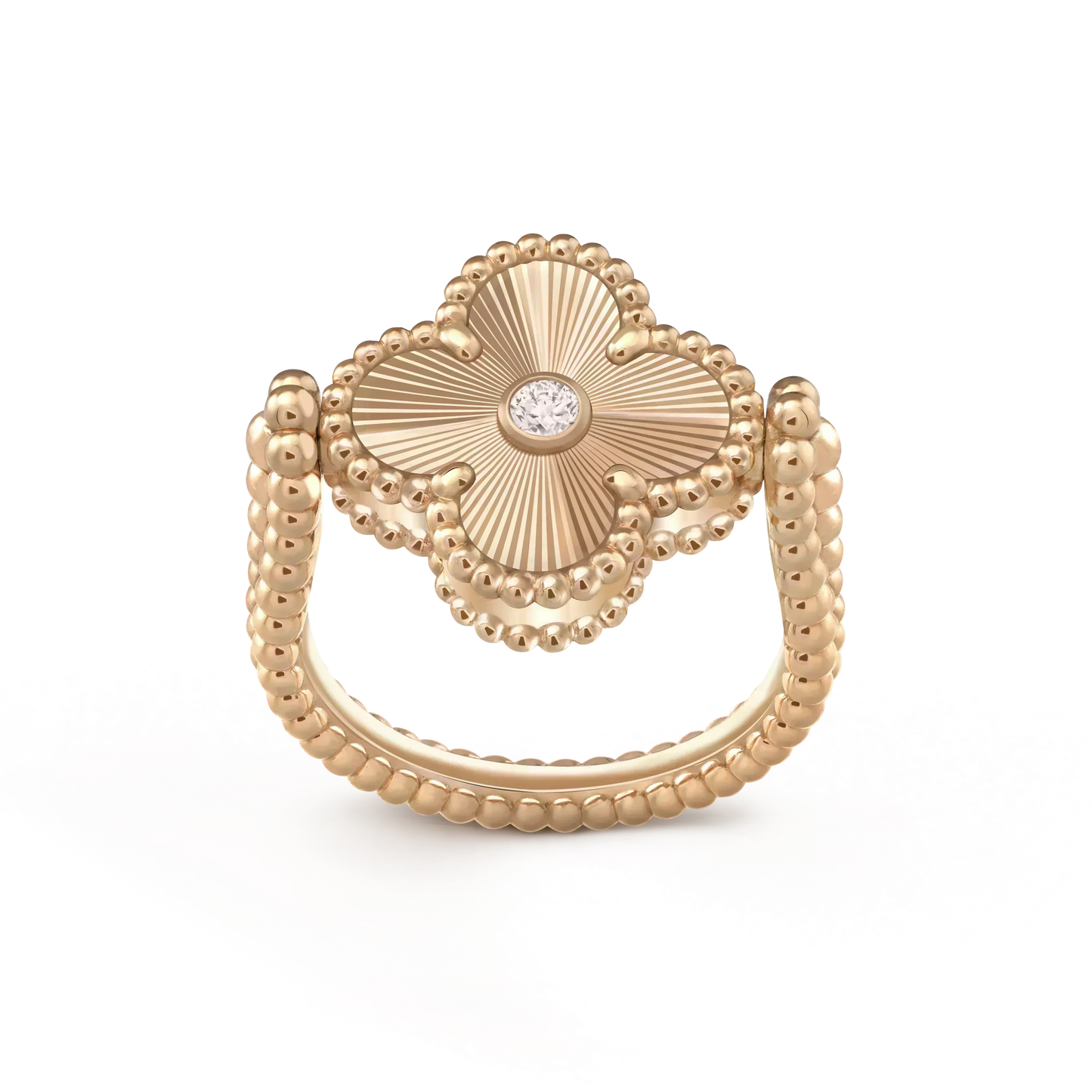 [Vellora Opalyn]CLOVER RIVERSIBLE ROSE GOLD RING