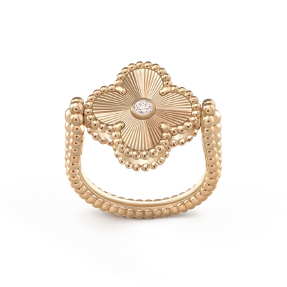 [Vellora Opalyn]CLOVER RIVERSIBLE ROSE GOLD RING