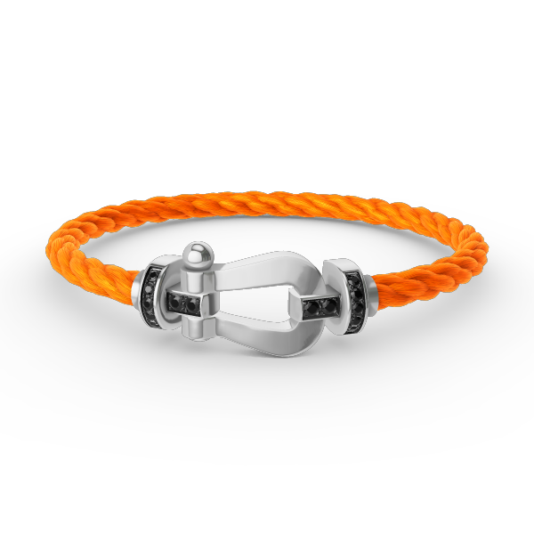 [Vellora Opalyn]FORCE LARGE HORSESHOE BLACK DIAMOND BRACELET SILVER