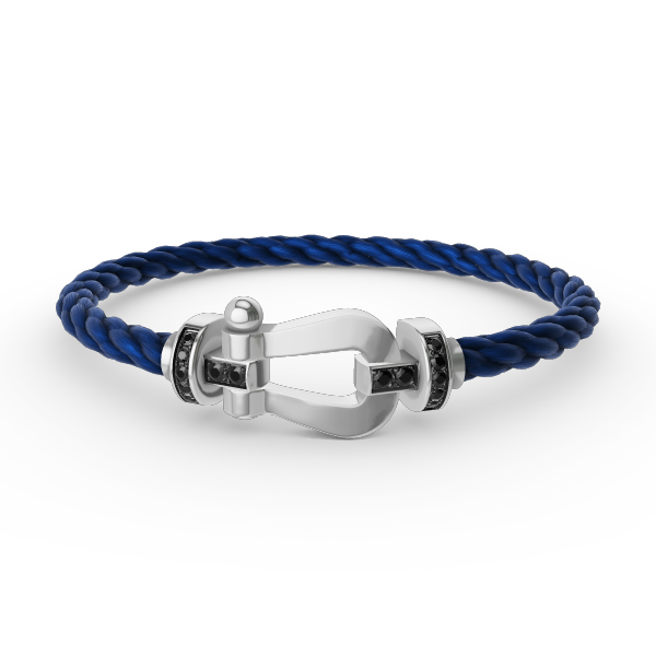 [Vellora Opalyn]FORCE LARGE HORSESHOE BLACK DIAMOND BRACELET SILVER