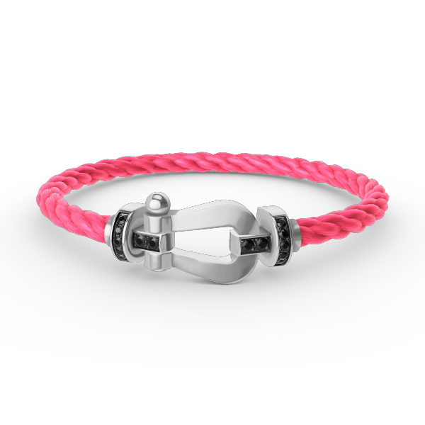 [Vellora Opalyn]FORCE LARGE HORSESHOE BLACK DIAMOND BRACELET SILVER