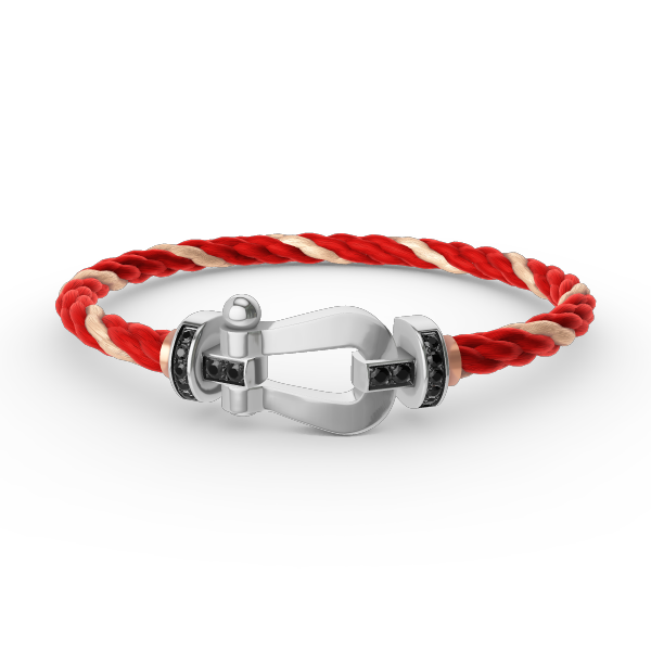 [Vellora Opalyn]FORCE LARGE HORSESHOE BLACK DIAMOND BRACELET SILVER