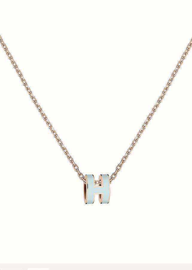 [Vellora Opalyn]POP H LIGHT BLUE NECKLACE