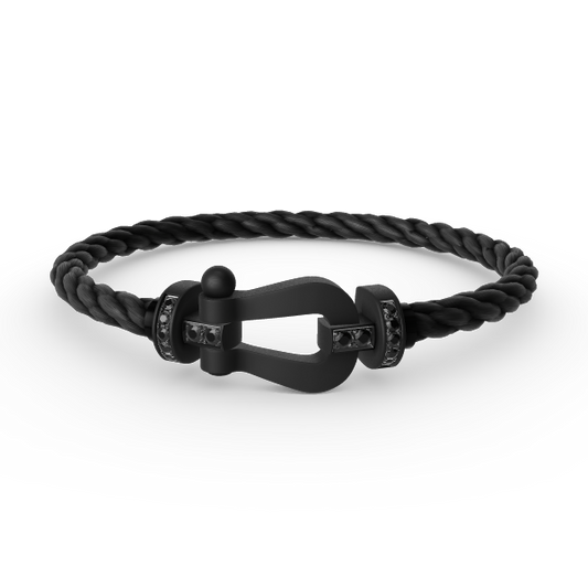 [Vellora Opalyn] FORCE LARGE SERIES HORSESHOE BLACK SAMURAI BRACELET