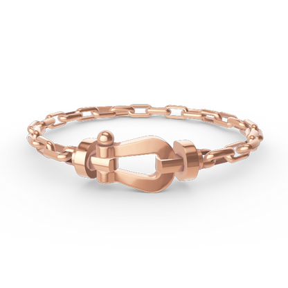 [Vellora Opalyn]FORCE LARGE HORSESHOE CLASP  METAL BRACELET