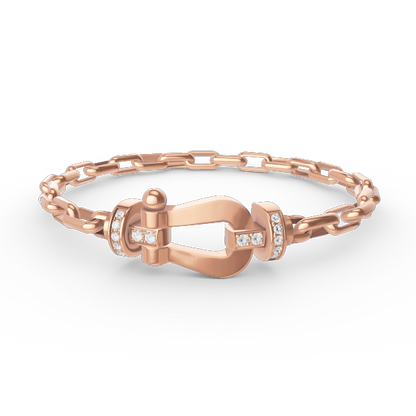 [Vellora Opalyn]FORCE LARGE HORSESHOE CLASP  METAL BRACELET