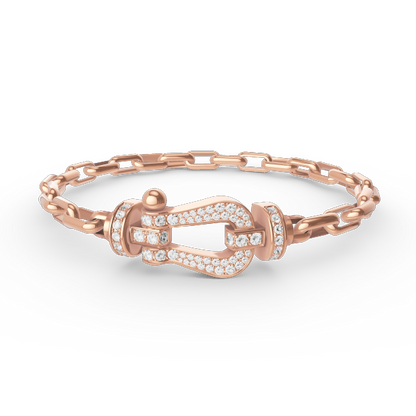 [Vellora Opalyn]FORCE LARGE HORSESHOE CLASP  METAL BRACELET