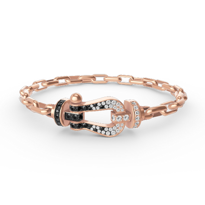 [Vellora Opalyn]FORCE LARGE HORSESHOE CLASP  METAL BRACELET