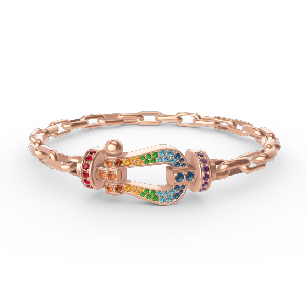 [Vellora Opalyn]FORCE LARGE HORSESHOE CLASP  METAL BRACELET