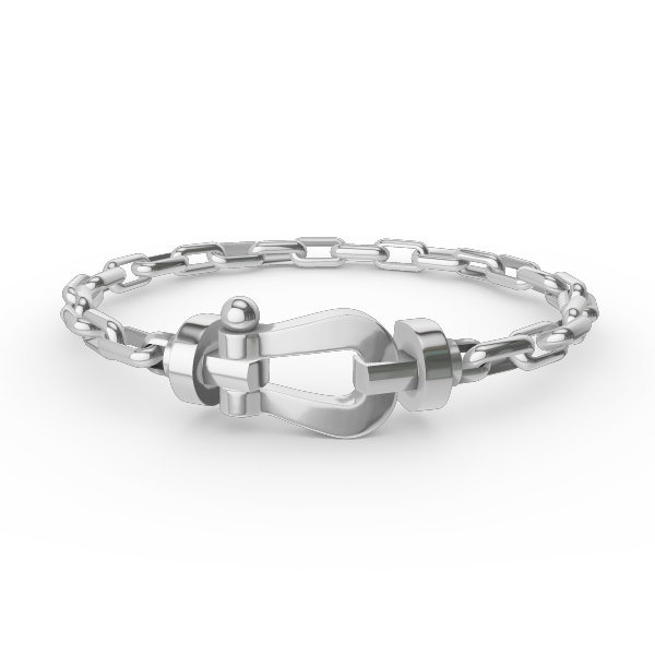 [Vellora Opalyn]FORCE LARGE HORSESHOE CLASP  METAL BRACELET