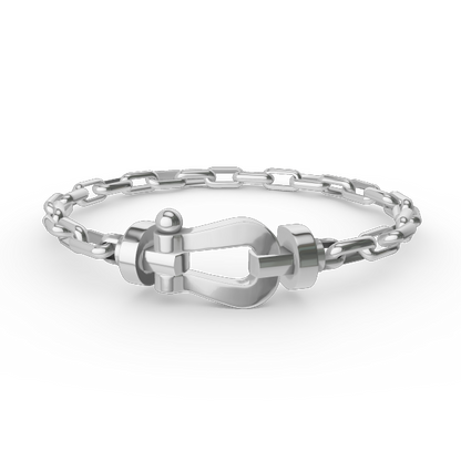 [Vellora Opalyn]FORCE LARGE HORSESHOE CLASP  METAL BRACELET