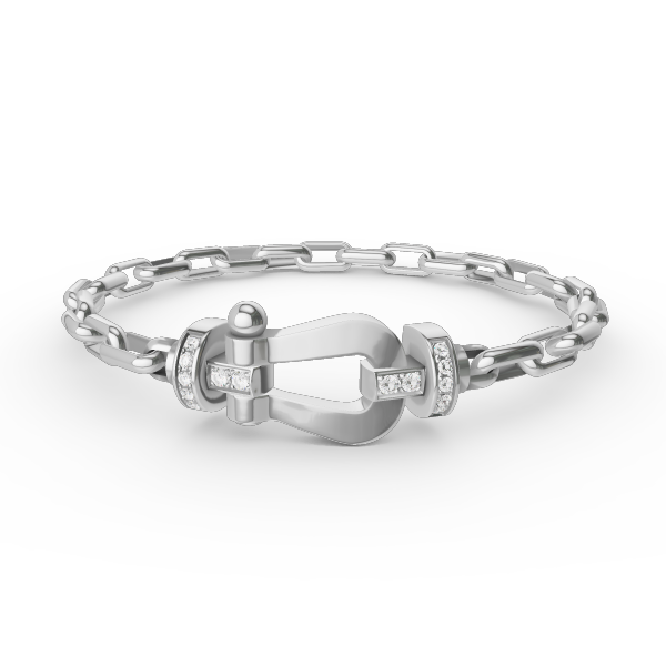 [Vellora Opalyn]FORCE LARGE HORSESHOE CLASP  METAL BRACELET