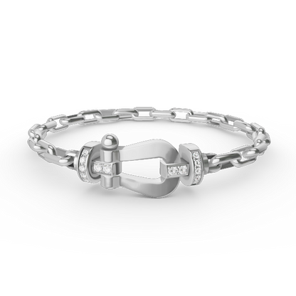 [Vellora Opalyn]FORCE LARGE HORSESHOE CLASP  METAL BRACELET