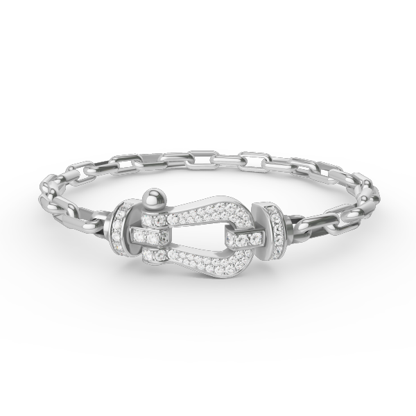 [Vellora Opalyn]FORCE LARGE HORSESHOE CLASP  METAL BRACELET