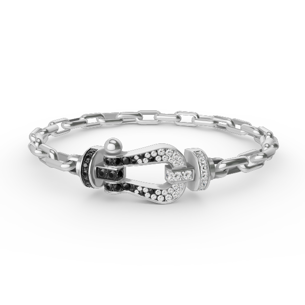 [Vellora Opalyn]FORCE LARGE HORSESHOE CLASP  METAL BRACELET