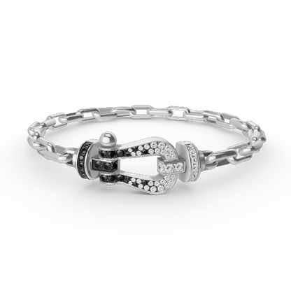 [Vellora Opalyn]FORCE LARGE HORSESHOE CLASP  METAL BRACELET