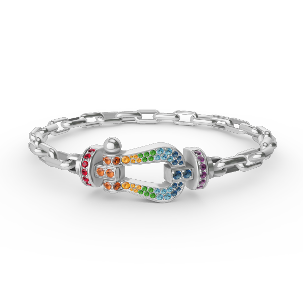 [Vellora Opalyn]FORCE LARGE HORSESHOE CLASP  METAL BRACELET