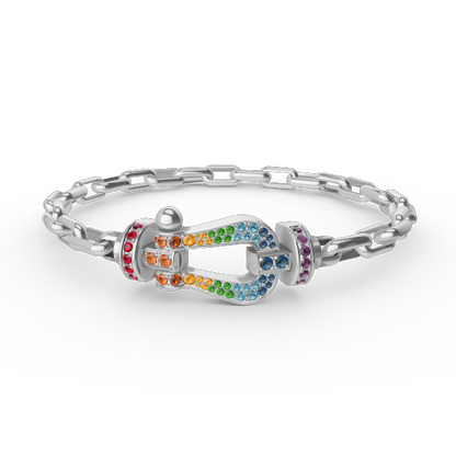 [Vellora Opalyn]FORCE LARGE HORSESHOE CLASP  METAL BRACELET