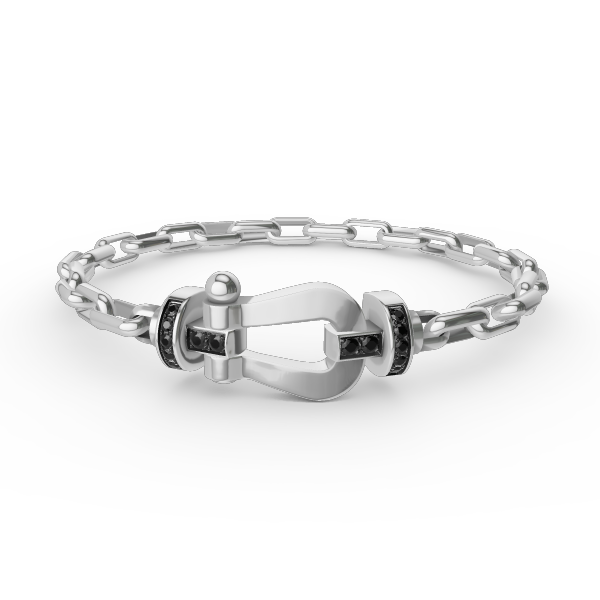 [Vellora Opalyn]FORCE LARGE HORSESHOE CLASP  METAL BRACELET