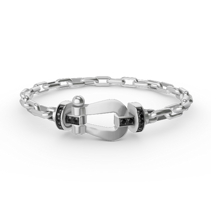 [Vellora Opalyn]FORCE LARGE HORSESHOE CLASP  METAL BRACELET