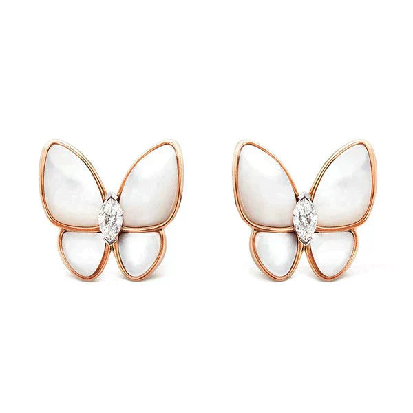 [Vellora Opalyn]BUTTERFLY MOP DIAMOND EARRINGS