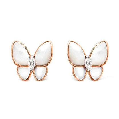 [Vellora Opalyn]BUTTERFLY MOP DIAMOND EARRINGS