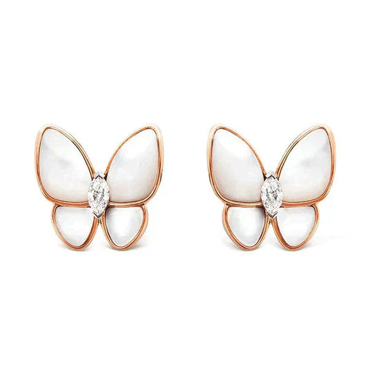 [Vellora Opalyn]BUTTERFLY MOP DIAMOND EARRINGS