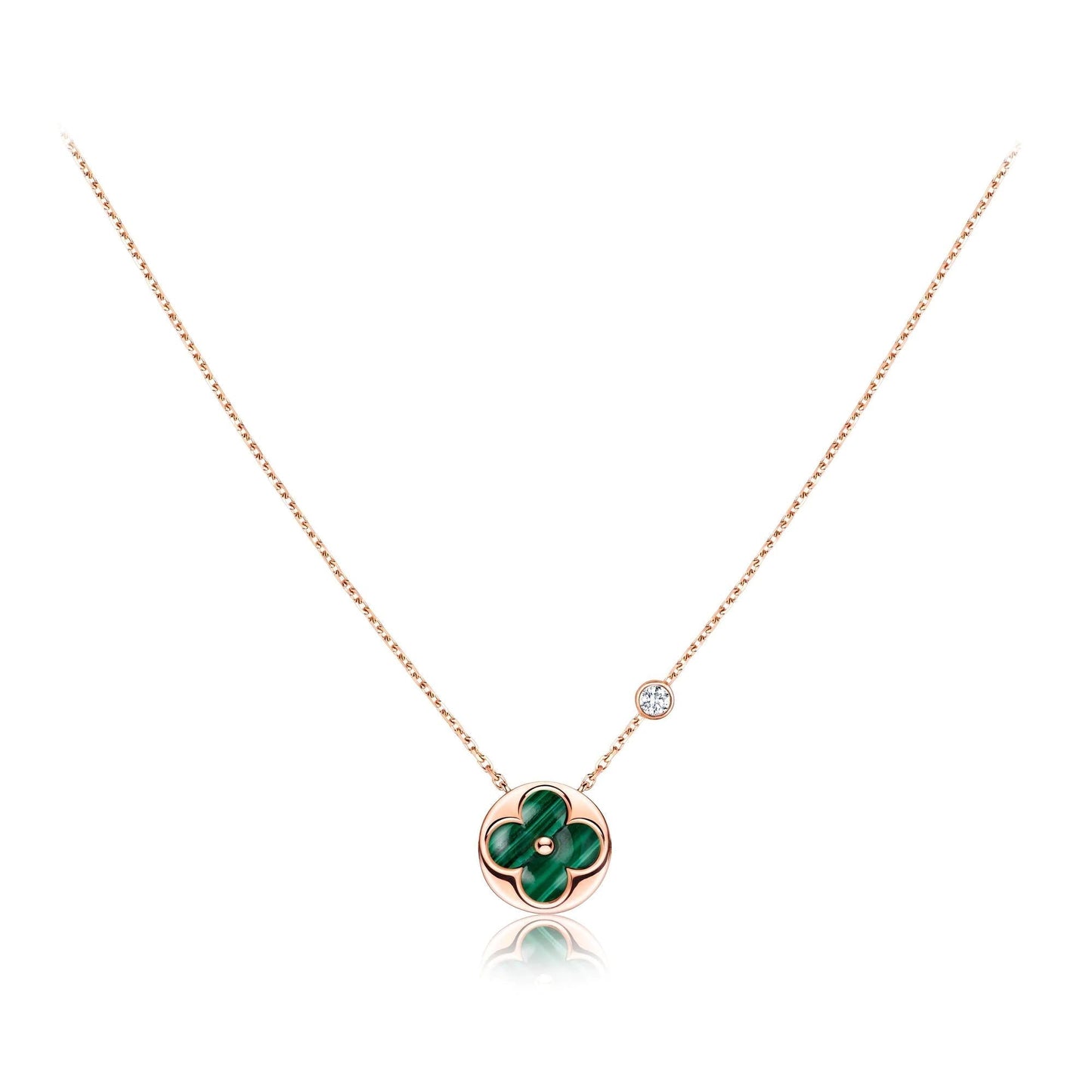 [Vellora Opalyn]SUN PEDANT PINK GOLD 1 DIAMOND NECKLACE
