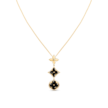 [Vellora Opalyn]STAR AND SUN ONYX PINK GOLD NECKLACE
