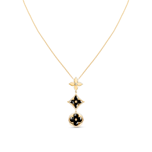 [Vellora Opalyn]STAR AND SUN ONYX PINK GOLD NECKLACE