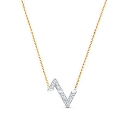 [Vellora Opalyn]VOLT SILVER DIAMOND PEDANT NECKLACE