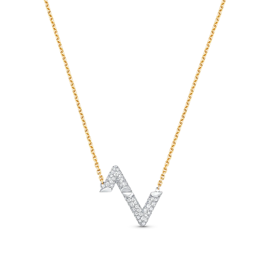 [Vellora Opalyn]VOLT SILVER DIAMOND PEDANT NECKLACE