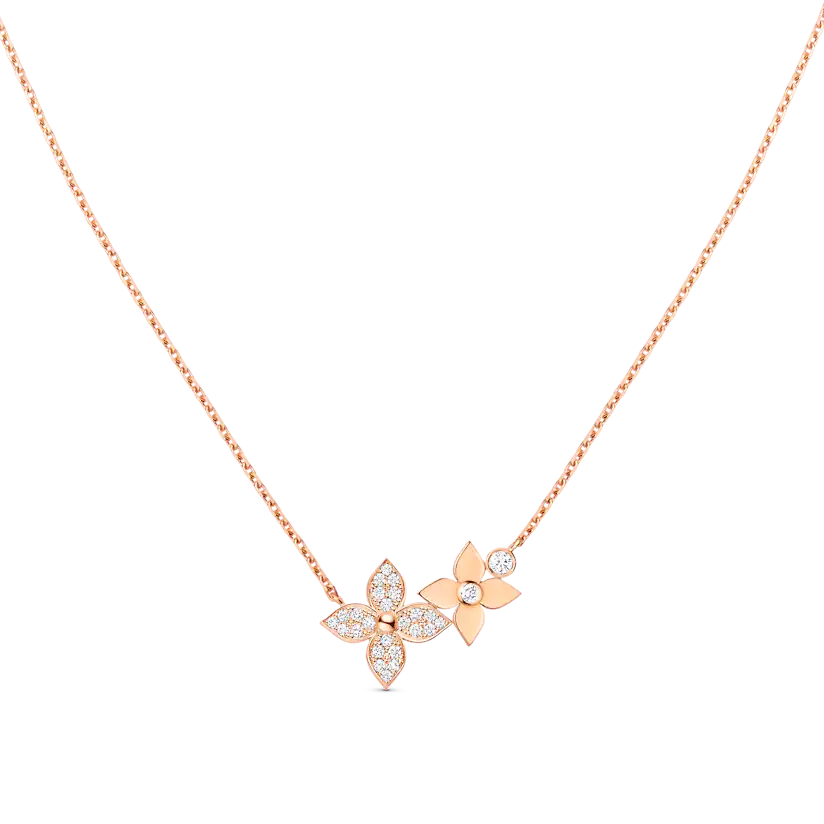 [Vellora Opalyn]STAR BLOSSOM NECKLACE PINK GOLD DIAMONDS