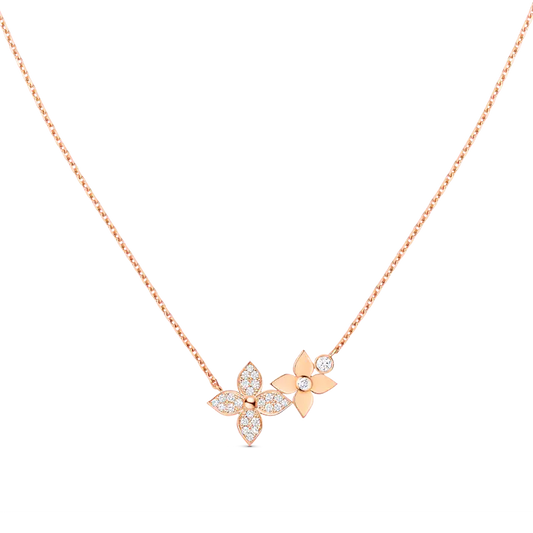 [Vellora Opalyn]STAR BLOSSOM NECKLACE PINK GOLD DIAMONDS
