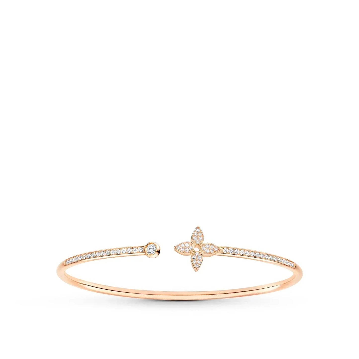 [Vellora Opalyn]IDYLLE PINK GOLD OPEN BRACELET DIAMOND PAVED