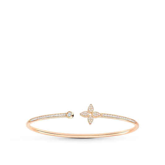 [Vellora Opalyn]IDYLLE PINK GOLD OPEN BRACELET DIAMOND PAVED