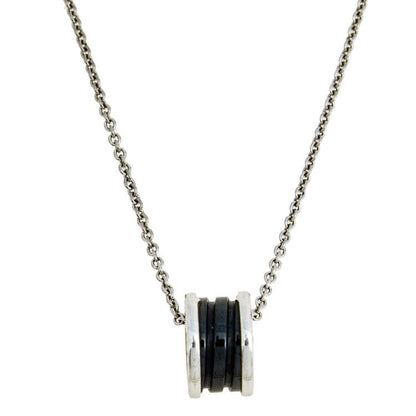 [Vellora Opalyn]ZERO 1 BLACK CERAMIC SILVER NECKLACE