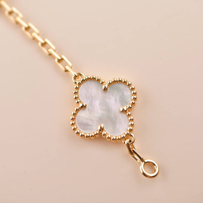 [Vellora Opalyn]CLOVER  5 MOTIF WHITE MOP BRACELET